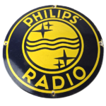 Vintage Philips Radio Sign – Entertainment RCA Porcelain Gas Service Sales Sign - Image 2