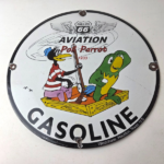 Vintage Phillips 66 Sign – Porcelain Poll Parrot Aviation Gas Pump Plate Sign - Image 15