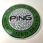 Vintage Ping Golf Sign – Play Your Best Golfing Dealer Porcelain Gas Pump Sign - Image 15