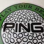 Vintage Ping Golf Sign – Play Your Best Golfing Dealer Porcelain Gas Pump Sign - Image 3