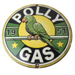 Vintage Polly Motor Oil Sign – Porcelain Advertisement Gasoline Pump Sign - Image 2