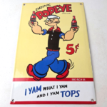 Vintage Popeye Porcelain Sign – Drink 5¢ I Yam What I Yam Sign - Image 15