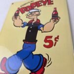 Vintage Popeye Porcelain Sign – Drink 5¢ I Yam What I Yam Sign - Image 4
