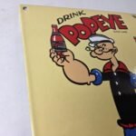 Vintage Popeye Porcelain Sign – Drink 5¢ I Yam What I Yam Sign - Image 5