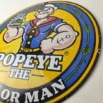 Vintage Popeye Spinach Sign – Advertisement General Store Porcelain Gas Sign - Image 13