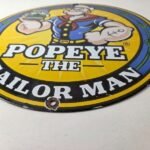 Vintage Popeye Spinach Sign – Advertisement General Store Porcelain Gas Sign - Image 10