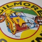 Vintage Porcelain Gilmore Gasoline Sign – Old Comic Service Station Sign - Image 12
