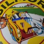 Vintage Porcelain Gilmore Gasoline Sign – Old Comic Service Station Sign - Image 3