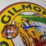 Vintage Porcelain Gilmore Gasoline Sign – Old Comic Service Station Sign - Image 5