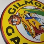 Vintage Porcelain Gilmore Gasoline Sign – Old Comic Service Station Sign - Image 6