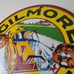 Vintage Porcelain Gilmore Gasoline Sign – Old Comic Service Station Sign - Image 8