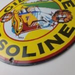 Vintage Porcelain Gilmore Gasoline Sign – Old Comic Service Station Sign - Image 10