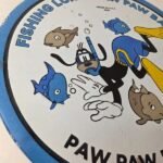 Vintage Porcelain Sign – Paw Paw Bait Goofy Fishing Lures Gas Service Pump Sign - Image 6