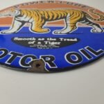 Vintage Power Lube Gasoline Sign – Tiger Motor Oil Gas Pump Ad Porcelain Sign - Image 11