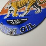 Vintage Power Lube Gasoline Sign – Tiger Motor Oil Gas Pump Ad Porcelain Sign - Image 10