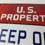 Vintage Private Property Sign – USA Gas Service Station Pump Porcelain Sign - Image 3