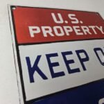 Vintage Private Property Sign – USA Gas Service Station Pump Porcelain Sign - Image 5
