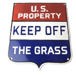 Vintage Private Property Sign – USA Gas Service Station Pump Porcelain Sign - Image 2