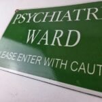 Vintage Psychiatric Ward Sign – Warning Caution Porcelain Gas Pump Sign - Image 14