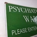 Vintage Psychiatric Ward Sign – Warning Caution Porcelain Gas Pump Sign - Image 5