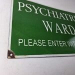 Vintage Psychiatric Ward Sign – Warning Caution Porcelain Gas Pump Sign - Image 6