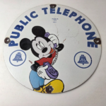 Vintage Public Telephones Sign Porcelain – Bell System Phone Booth Mickey Sign - Image 15