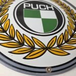 Vintage Puch Sign – Porcelain Gas Pump Service Mopeds Bicycle Auto Bike Sign - Image 11
