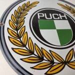Vintage Puch Sign – Porcelain Gas Pump Service Mopeds Bicycle Auto Bike Sign - Image 6