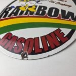Vintage Rainbow Gasoline Sign – Porcelain Advertising Gas Pump Sign - Image 15
