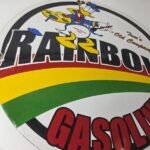 Vintage Rainbow Gasoline Sign – Porcelain Advertising Gas Pump Sign - Image 6