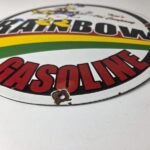 Vintage Rainbow Gasoline Sign – Porcelain Advertising Gas Pump Sign - Image 9