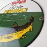 Vintage Rapala Original Minnow Porcelain Sign – Let's Go Fishing Lure Sign - Image 13