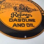 Vintage Refiners Porcelain Sign – Motor Oil Company Service Station Pump Sign - Image 11