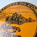 Vintage Refiners Porcelain Sign – Motor Oil Company Service Station Pump Sign - Image 12