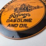 Vintage Refiners Porcelain Sign – Motor Oil Company Service Station Pump Sign - Image 14