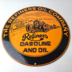 Vintage Refiners Porcelain Sign – Motor Oil Company Service Station Pump Sign - Image 15