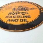 Vintage Refiners Porcelain Sign – Motor Oil Company Service Station Pump Sign - Image 10