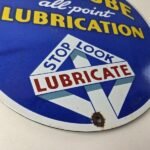 Vintage Richlube Gasoline Sign – Lubricate Engine Gas Oil Pump Porcelain Sign - Image 11