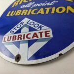 Vintage Richlube Gasoline Sign – Lubricate Engine Gas Oil Pump Porcelain Sign - Image 14