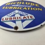 Vintage Richlube Gasoline Sign – Lubricate Engine Gas Oil Pump Porcelain Sign - Image 10