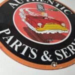 Vintage Rolls Royce Sign – Authentic Parts & Service Gas Pump Porcelain Sign - Image 11