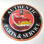 Vintage Rolls Royce Sign – Authentic Parts & Service Gas Pump Porcelain Sign - Image 15