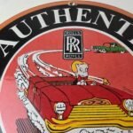 Vintage Rolls Royce Sign – Authentic Parts & Service Gas Pump Porcelain Sign - Image 3
