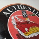 Vintage Rolls Royce Sign – Authentic Parts & Service Gas Pump Porcelain Sign - Image 5