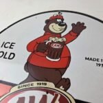 Vintage Root Beer Sign – A&W Beverage Bear Mug Gas Advertising Pump Ad Sign - Image 12