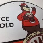 Vintage Root Beer Sign – A&W Beverage Bear Mug Gas Advertising Pump Ad Sign - Image 5