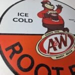 Vintage Root Beer Sign – A&W Beverage Bear Mug Gas Advertising Pump Ad Sign - Image 6