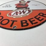 Vintage Root Beer Sign – A&W Beverage Bear Mug Gas Advertising Pump Ad Sign - Image 10