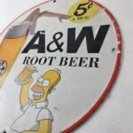 Vintage Root Beer Sign – A&W Beverage Homer Simpson Porcelain Gas Pump Sign - Image 12