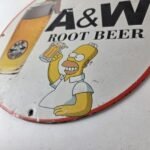 Vintage Root Beer Sign – A&W Beverage Homer Simpson Porcelain Gas Pump Sign - Image 13